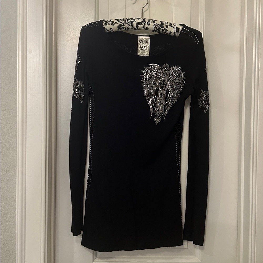 Black embellished tunic